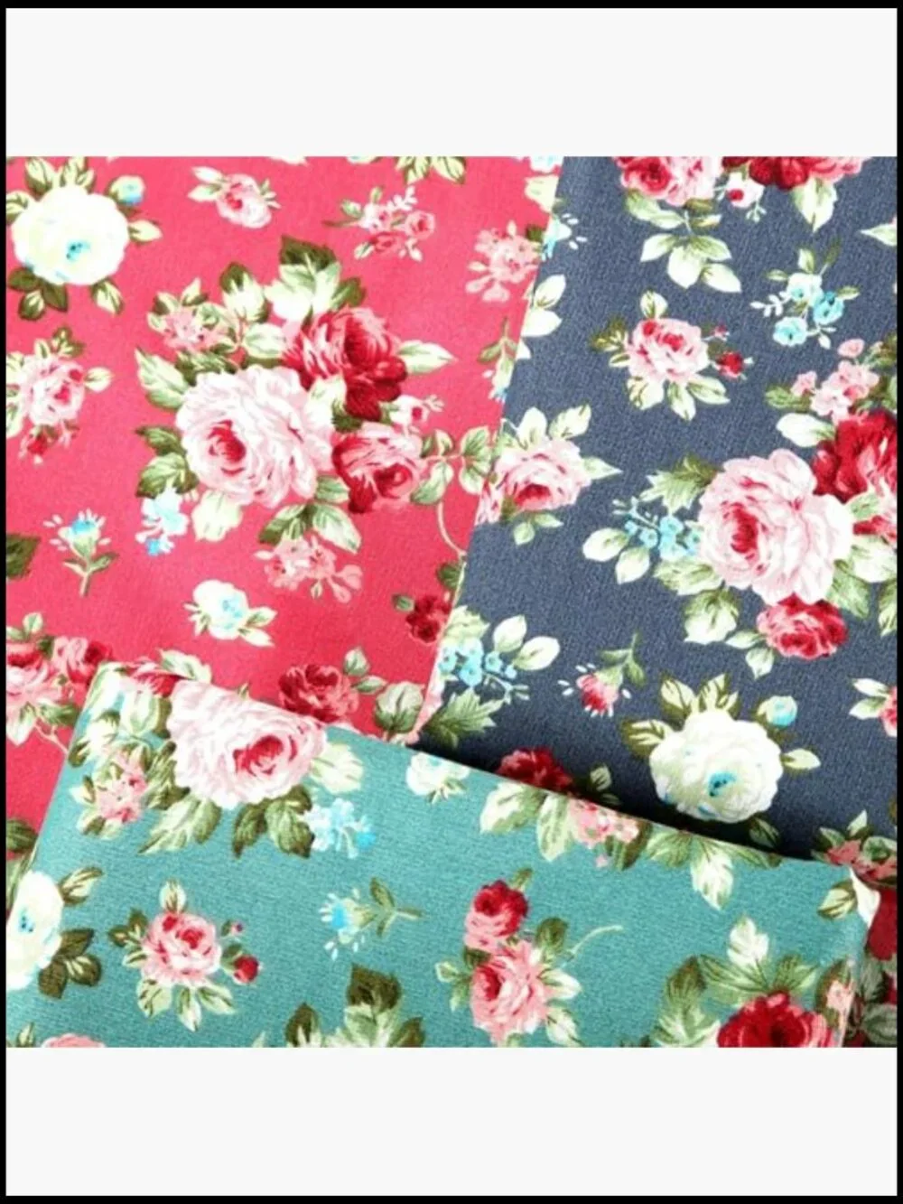 42 Precut Cotton Fabric Squares 10x10 - Vintage Floral for Quilting & Sewing